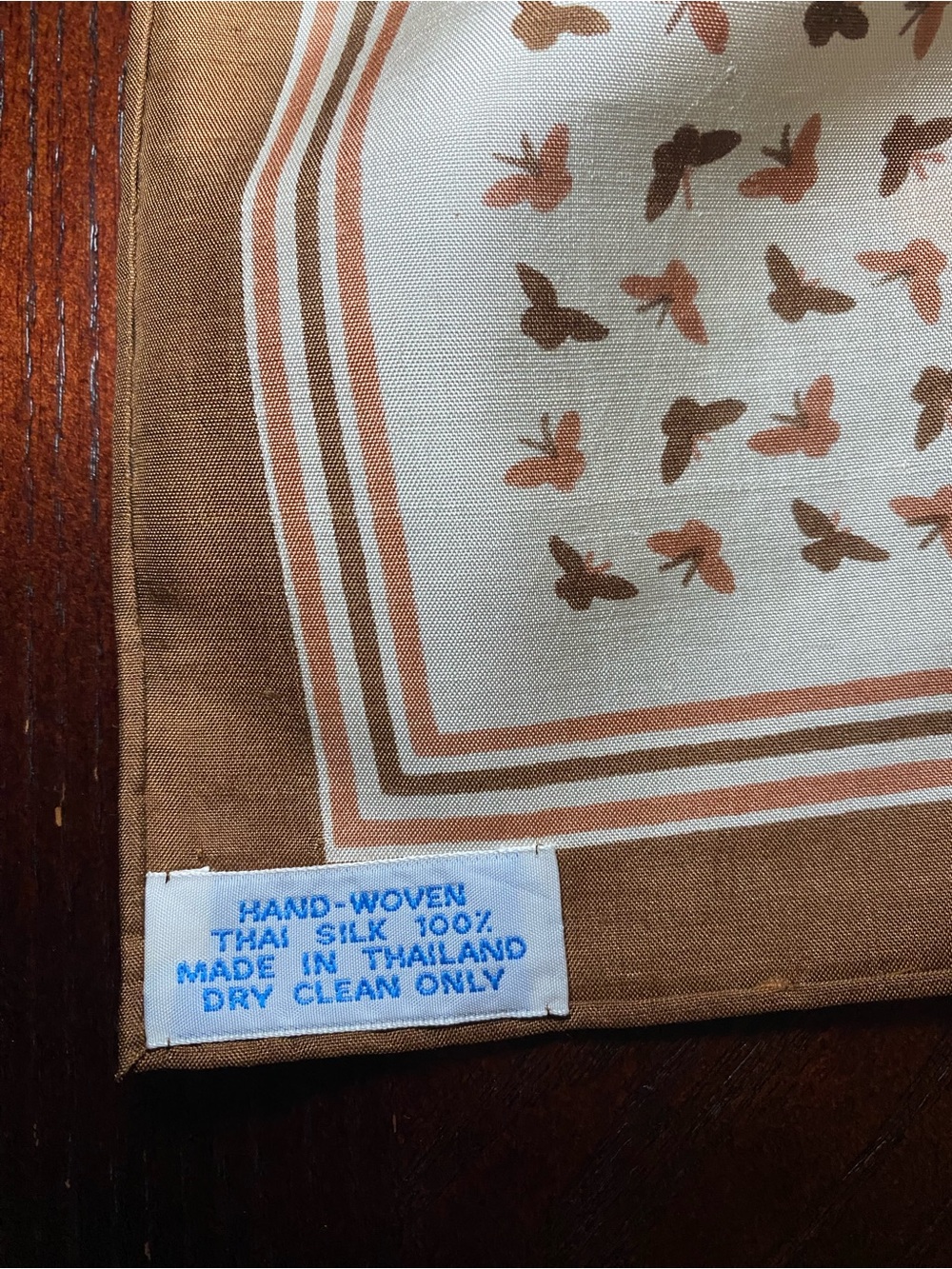 100% Hand Woven Thai Silk Scarf. Made in Thailand. Beautiful fall colors - Picture 7 of 7